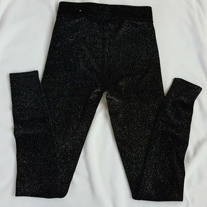 Pink Victoria's Secret Black Sparkle Leggings XS
